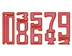 Zahlen-Bausteine "Zahl auf Zahl", 35-tlg, rot